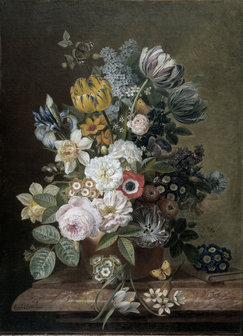 Stilleven met bloemen fotobehang Rijksmuseum