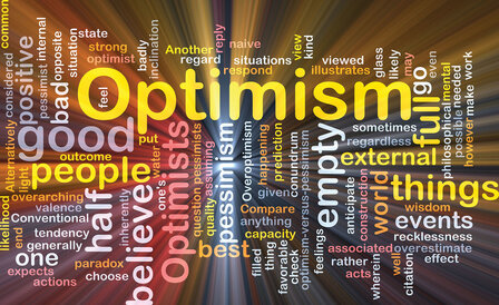 Tekst fotobehang Optimism