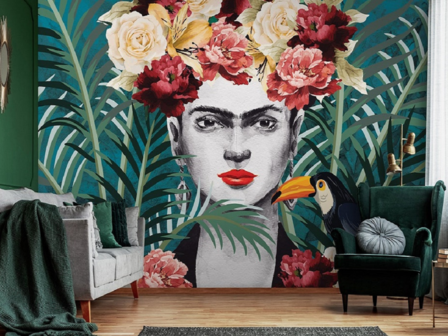 Frida Kahlo behang Tropical Flowers