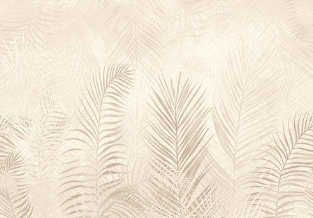 Palmbladeren behang Beige creme