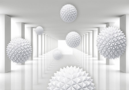 Abstract 3D behang Tunnel Design Bollen