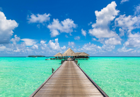 Malediven fotobehang Waterbungalow