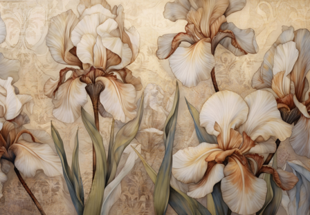 Iris behang Beige 