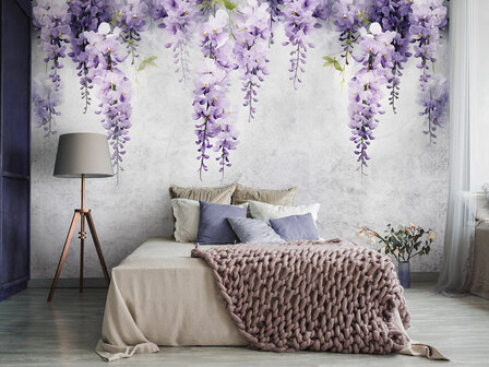 Wisteria fotobehang Paars