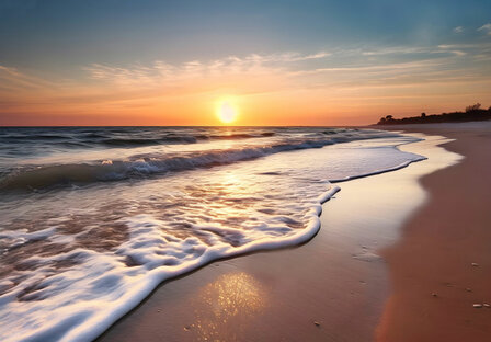 Strand fotobehang Zonsondergang III