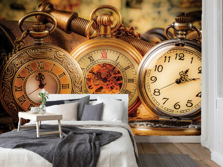 Vintage zakhorloges fotobehang