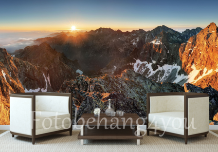 Mountain fotobehang sunset