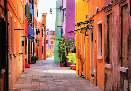 Straatje Burano fotobehang