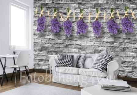 Lavendel muur fotobehang