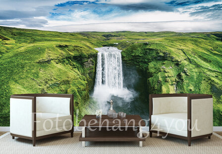 waterval ijsland fotobehang