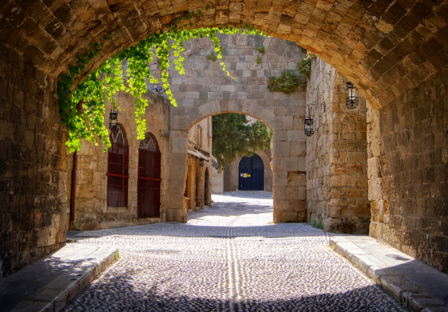 Rhodos fotobehang 3D Oude centrum