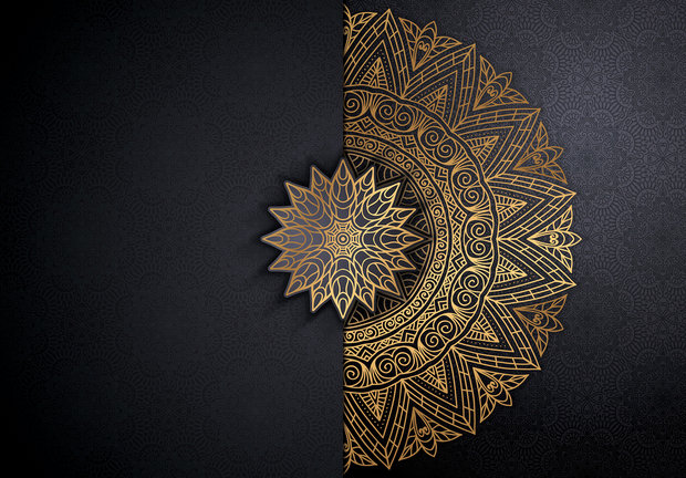 Mandala fotobehang Orient Gold