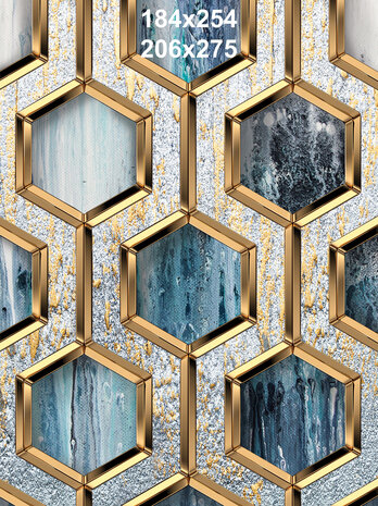 Hexagon fotobehang Glamour Gold