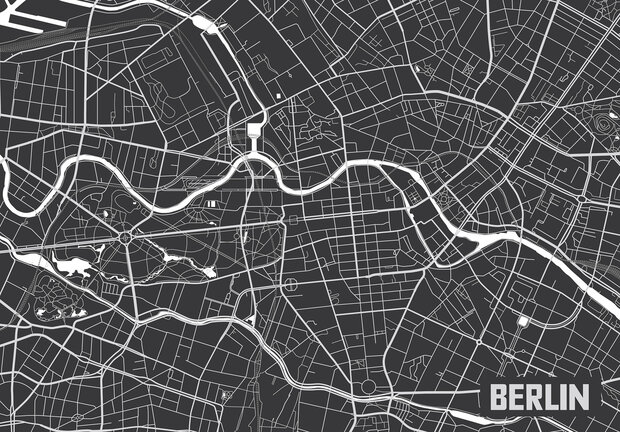 Plattegrond behang Berlin