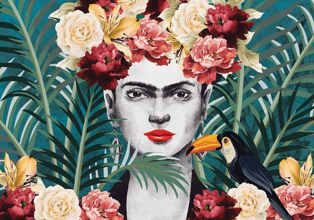 Frida Kahlo behang Tropical Flowers