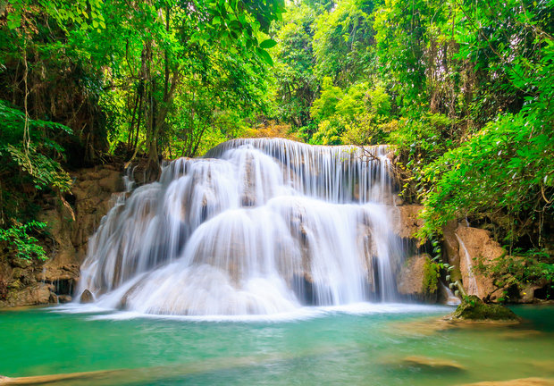 Bos en Waterval fotobehang Thailand