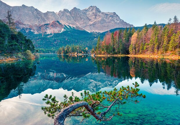 Bergmeer fotobehang Eibsee Beieren