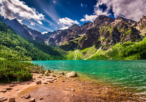 Landschap fotobehang Bergmeer