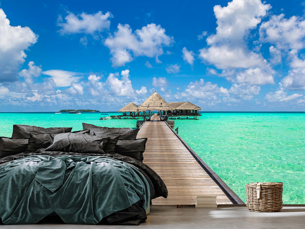 Malediven fotobehang Waterbungalow