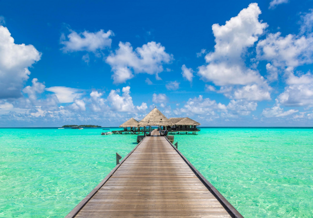 Malediven fotobehang Waterbungalow