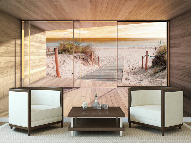 Strand fotobehang 3D Strandpad