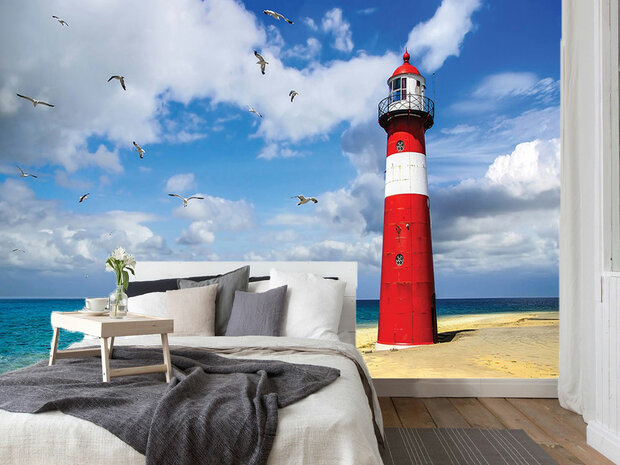 Vuurtoren Westkapelle Strand fotobehang