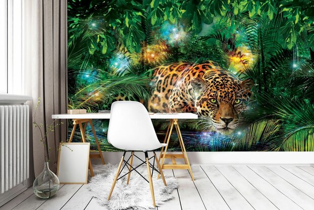 Jaguar fotobehang jungle