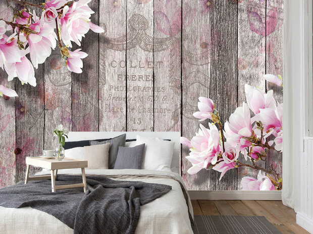 Postcard fotobehang Hout Magnolia