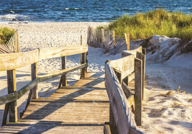 Strand fotobehang Loopplank