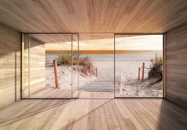 Strand fotobehang 3D Strandpad