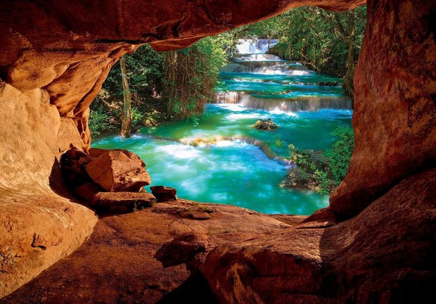 Grot waterval fotobehang