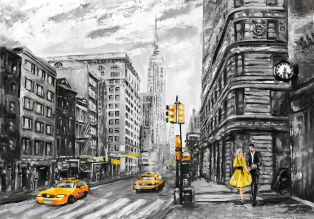 Yellow Cab Art fotobehang